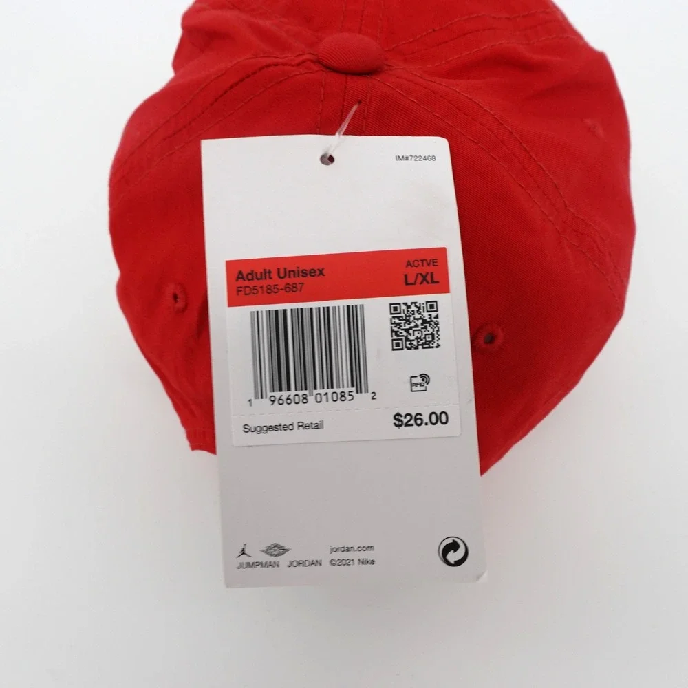 Nike Jordan Jumpman Club Cap Red Adjustable Strapback Hat L/XL New